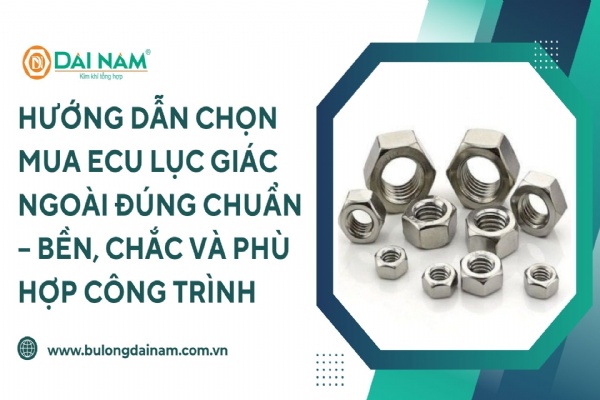 Hướng dẫn chọn mua ecu lục giác ngoài đúng chuẩn – Bền, chắc và phù hợp công trình